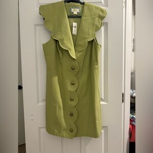 Maeve green scalloped mini dress